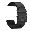 Miniatyrbillede 1 af 5: Til Garmin Fenix ​​6x Silikone + Læder Quick Release Urrem Black