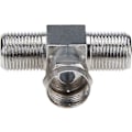 Miniatyrbillede 3 af 4: Koaksialkabel Splitter, Tv Splitter 2 I 1 Ud 2-pak F Type Rg6 Han Til 2 F Hun 3 Vejs Kabel Splitter Coax T-stik Adapter Til Video Vcr Antenn