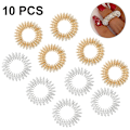 Miniatyrbillede 2 af 5: 10 stk. fingerringe - Mini fjederdekompressionsfingerringe til børn og voksne 5pcs Gold-5pcs Silver
