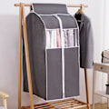 Miniatyrbilde 3 av 5: Hengende klespose klespose arrangør oppbevaring, klesstativdeksel Grey 60x48x100