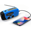 Miniatyrbillede 1 af 5: Nød-Solenergi Håndsving Radio, LED Lommelygte med 2000mAh Mobil Strømforsyning Blå