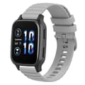 Miniatyrbillede 1 af 5: Til Garmin Forerunner Sq2 Music 20mm Wavy Dot Pattern Solid Color Silikone Watch Band Grey
