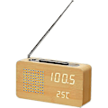 Miniatyrbild 2 av 3: Retro Sängbords Trä Klockradio Högdefinitions Trä Klockradio Stor Skärm Digital Display Klockradio