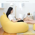 Miniatyrbillede 4 af 5: Nye ekstra store sækkestole Sofa Sofa Cover Indendørs Lazy Lounger Til Voksne Børn Hotsale! Yellow 90*110 cm