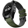 Miniatyrbillede 2 af 4: Til Garmin Fenix ​​6 To-farve Silikone Rundt Hul Quick Release Urbånd Army Green Black