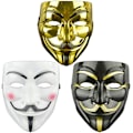 Miniatyrbillede 1 af 4: 3 Pack V til Vendetta Mask Voksne/børn Guw Fawkes Mask Anonym Mask, World Book