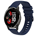 Miniatyrbillede 1 af 5: Til Garmin Venu 2 Plus 20 mm Wavy Dot Pattern Solid Color Silicone Watch Band Navy Blue