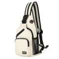 Miniatyrbillede 1 af 5: Unisex lille slynge rygsæk multifunktionel vandtæt crossbody skulderbrysttaske Rejser Vandreture Stor kapacitet Daypack White