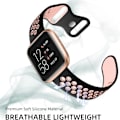 Miniatyrbild 2 av 5: Dubbelfärgad mjuk silikonarmband för Fitbit Versa 2/Versa