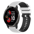Miniatyrbild 1 av 5: För Garmin Venu 2 Plus 20mm Rutig Tvåfärgad Silikon Armbandsrem EWC White-Black