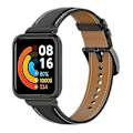 Miniatyrbillede 1 af 5: For Xiaomi Redmi Watch 2 Lite udskiftning ægte læderrem justerbar ur Black, Black Style B