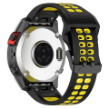 Miniatyrbillede 2 af 5: Til Garmin Descent G1 / Coros Vertix 22 mm Quick Release dobbeltrækket silikoneurrem Black Yellow