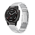 Miniatyrbillede 1 af 5: Til Garmin Fenix ​​6 Sapphire Gps 22mm Tortoise Shell rustfrit stål urbånd Sliver