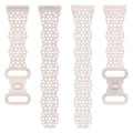 Miniatyrbillede 4 af 5: Til Fitbit Versa 4/3/Sense 1/2 Lace Hollowed Silicone Watch Band Official Moon White