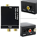 Miniatyrbild 5 av 5: Digital optisk Toslink SPDIF koaxial till analog RCA ljudkonverterare adapter med fiberkabel