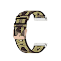 Miniatyrbild 2 av 5: Universal Nylonvävd Canvas Klockarmband VCU för Fitbit Versa 4 / Sense 2 Yellow Stripes