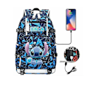 Miniatyrbilde 1 av 4: Lilo og Stitch Skolesekker Kapasitet Ryggsekker Gutter Jenter Usb Lading Reise Stor Bærbar PC Studenter Skolesekk Bagpack Chocolate