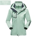 Miniatyrbild 2 av 2: Dam Ski Wear Winter Warm Ski Hoodie Set Vindtät Vattentät 3 i 1 jacka green xl
