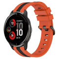 Miniatyrbillede 1 af 5: Til Garmin Venu 2 Plus 20 mm lodret tofarvet silikoneurrem Orange-Black