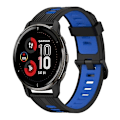 Miniatyrbillede 1 af 5: Til Garmin Venu 2 Plus 20 mm vertikalt mønster tofarvet silikone urbånd Black-Blue
