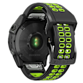 Miniatyrbillede 5 af 5: Silikoneurrem til Garmin Fenix 7 22mm e Black Lime Green