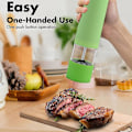 Pikkukuva 3 / 5: Sähkökäyttöinen merisuola- ja pippurimylly ja shaker set, paristokäyttöinen valolla ja säädettävä, 2 kpl pakkaus 2pcs green