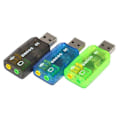Miniatyrbilde 2 av 5: 5.1 kanals USB til 3,5 mm jack lydadapterkonverter PC 3D eksternt lydkort