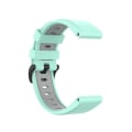 Miniatyrbilde 4 av 5: For Garmin Fenix ​​6 tofarget silikonklokkerem Teal Grey