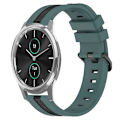 Miniatyrbilde 1 av 5: For Garmin Garminmove Luxe 20 mm vertikalt tofarget silikonklokkebånd Green-Black
