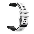 Miniatyrbilde 1 av 5: For Garmin Fenix ​​6x tofarget silikon klokkerem White Black