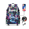 Miniatyrbilde 1 av 4: Lilo og Stitch Skolesekker Kapasitet Ryggsekker Gutter Jenter Usb Lading Reise Stor Bærbar PC Studenter Skolesekk Bagpack photo color16