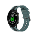 Miniatyrbillede 1 af 4: Rem til Garmin Forerunner 158 20Mm To-farvet Vertikal Silikone Urrem Grøn-Sort