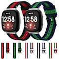 Miniatyrbild 5 av 5: För Fitbit Versa 3 Nylon Watch Band Red Black
