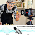 Miniatyrbillede 2 af 2: Trådløs mikrofon til Lphone Ipad, Trådløs Lavalier-mikrofon med støjreduktion automatisk synkroniseringsfunktion