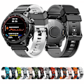 Miniatyrbillede 3 af 3: Til Garmin Fenix ​​7x 26 mm Plain Weave To-farve Quick Release Silikone Watch Band Black Grey