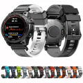 Miniatyrbillede 4 af 4: Til Garmin Fenix ​​7x 26 mm Plain Weave To-farve Quick Release Silikone Watch Band Pink White