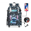 Miniatyrbilde 2 av 4: Lilo og Stitch Skolesekker Kapasitet Ryggsekker Gutter Jenter Usb Lading Reise Stor Bærbar PC Studenter Skolesekk Bagpack photo color9