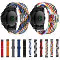 Miniatyrbilde 2 av 5: For Garmin Fenix ​​7 justerbart nylonflettet elastisitetsklokkebånd Red