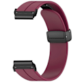 Miniatyrbillede 1 af 3: Til Garmin Fenix 7 / 6 / 5 22mm Rem til håndled Fleksibelt silikoneur med magnetisk spænde Wine Red