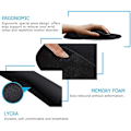 Miniatyrbillede 5 af 5: Musemåtte Memory Foam Håndledsstøtte Ergonomisk Skridsikker Musemåtte Håndledsstøtte Musemåtte Kontorartikler Gaming black