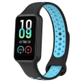 Miniatyrbillede 1 af 5: Til Amazfit Band 7 Loop To-farvet åndbart silikone urbånd Black-Blue