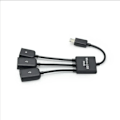 Miniatyrbild 4 av 5: Feylan 3 i 1 Micro USB typ C-hubb hane till hona dubbel USB 2.0 värd OTG-adapterkabel för smartphone-datorplatta 3 portar Micro-3 USB 1 Micro