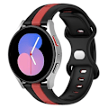 Miniatyrbilde 1 av 5: For Garmin Venu Sq 20 mm sommerfuglspenne Tofarget silikonklokkerem Black-Red
