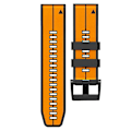 Miniatyrbilde 3 av 5: For Garmin Fenix ​​7x Vertical Stripes Tofarget silikonklokkerem Orange Black