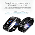 Miniatyrbillede 4 af 4: C6t 0,96 tommer farveskærm Smart Watch Ip67 Vandtæt, understøtter temperaturmåling/puls/blodtryksmåling/søvnmonitorering Blue