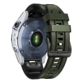 Miniatyrbilde 4 av 5: For Garmin Fenix ​​7 Quick Release Silikon Leather Watch Band Army Green