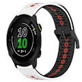 Miniatyrbillede 1 af 5: Til Garmin Forerunner 158 20mm Tricolor åndbart silikone urbånd White-Black-Red