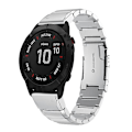 Miniatyrbillede 1 af 5: Til Garmin Fenix ​​6 Pro Gps 22mm Tortoise Shell rustfrit stål urbånd Sliver