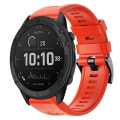 Miniatyrbilde 1 av 5: For Garmin Tactix Delta metallspenne ensfarget silikonklokkerem Red