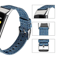 Miniatyrbild 3 av 5: För Fitbit Charge 5 Nylon Canvas Watch Band Blue